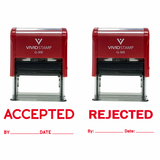 ACCEPTED / REJECTED By Date Self Inking Rubber Stamp - 2 PACK