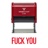 Red Fuck You Novelty Self-Inking Office Rubber Stamp