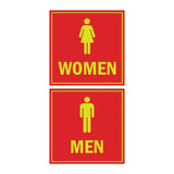 Square men women sign set with Adhesive Tape, Mounts On Any Surface, Weather Resistant