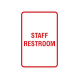 Portrait Round Staff Restroom Sign With Adhesive Tape