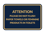 Signs ByLITA Classic Framed Attention Please Do Not Flush Paper Towels or Feminine Products in Toilets