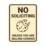 Portrait Round No Soliciting Unless You Are Selling Cookies Wall or Door Sign