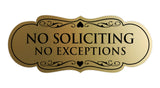 Signs ByLITA Designer No Soliciting No Exceptions Sign