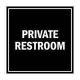 Square Private Restroom Sign with Adhesive Tape, Mounts On Any Surface, Weather Resistant