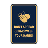 Signs ByLITA Portrait Round Don't Spread Germs Wash Your Hands Sign