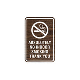 Portrait Round Absolutely No Indoor Smoking Thank You Sign