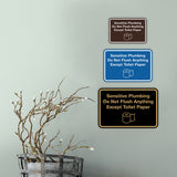Classic Framed Sensitive Plumbing Do Not Flush Anything Except Toilet Paper Wall or Door Sign