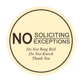 Signs ByLITA Circle No Soliciting No Exceptions Sign