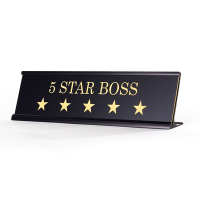 5 Star Boss - Black Desk Name Plate