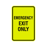 Portrait Round Emergency Exit Only Sign with Adhesive Tape, Mounts On Any Surface, Weather Resistant