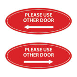 Oval Please Use Other Door Sign Set