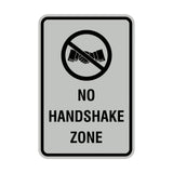 Portrait Round No Handshake Zone Sign