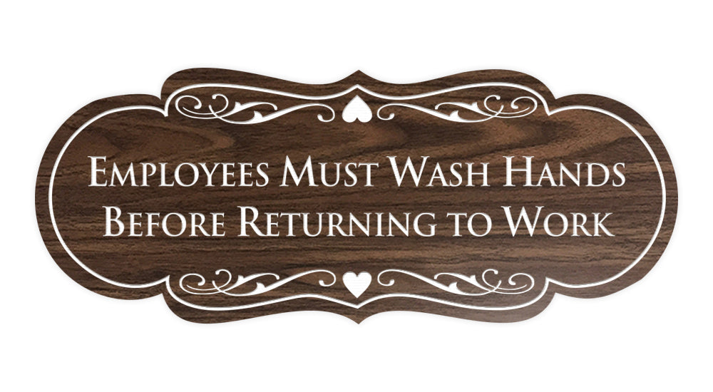 Signs ByLITA Designer Employees Must Wash Hands Before Returning to work Sign