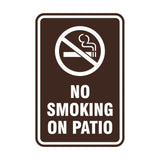 Portrait Round No Smoking On Patio Sign