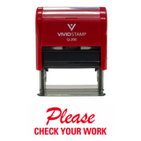PLEASE CHECK YOUR WORK Teacher Self Inking Rubber Stamp