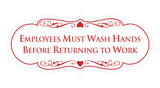 Signs ByLITA Designer Employees Must Wash Hands Before Returning to work Sign