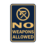 Portrait Round No Weapons Allowed Sign
