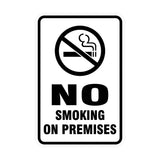 Portrait Round No Smoking On Premises Sign