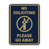 Portrait Round No Soliciting Please Go Away Wall or Door Sign