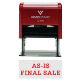 Red AS-IS FINAL SALE Self-Inking Office Rubber Stamp