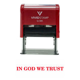 Red In God We Trust Self Inking Rubber Stamp