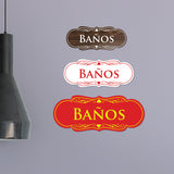 Signs ByLITA Designer Spanish Baños Sign