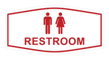 White/Red Fancy Unisex Restroom Sign