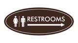 Signs ByLITA Oval Restrooms Right Arrow Sign