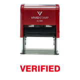 Red Verified Self Inking Rubber Stamp