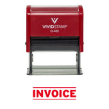 Red INVOICE Self Inking Rubber Stamp