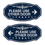 Victorian Please Use Other Door Sign Set