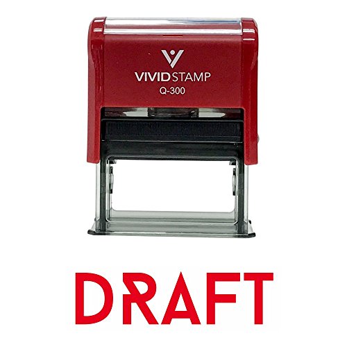 Red Draft Office Self-Inking Office Rubber Stamp