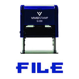Blue File Self-Inking Office Rubber Stamp