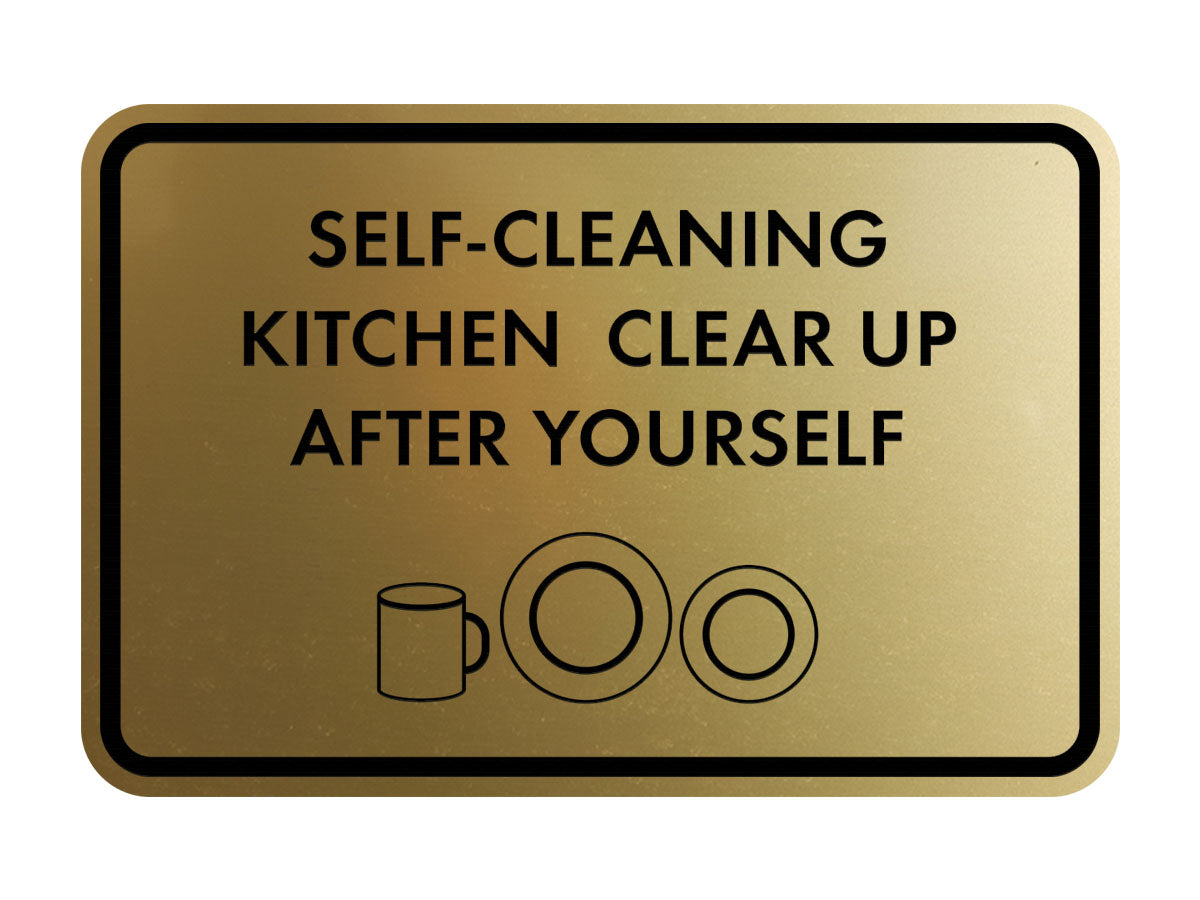 Classic Framed Self-Cleaning Kitchen Clear Up After Yourself Wall or Door Sign