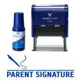 Blue Parent Signature Self Inking Rubber Stamp Combo With Refill