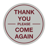 Signs ByLITA Circle thank you please come again with bar Sign