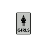 Signs ByLITA Portrait Round Girls (female bathroom icon) Sign with Adhesive Tape, Mounts On Any Surface, Weather Resistant, Indoor/Outdoor Use
