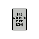 Portrait Round Fire Sprinkler Pump Room Sign with Adhesive Tape, Mounts On Any Surface, Weather Resistant