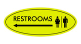 Signs ByLITA Oval Restrooms Left Arrow Sign