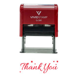 Red THANK YOU w/ Stars Self Inking Rubber Stamp