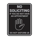 Portrait Round No Soliciting If You Do Not Have An Appointment Do Not Disturb Us Wall or Door Sign
