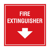 Square Fire extinguisher Sign with Adhesive Tape, Mounts On Any Surface, Weather Resistant
