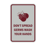 Signs ByLITA Portrait Round Don't Spread Germs Wash Your Hands Sign