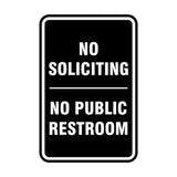 Portrait Round No Soliciting No Public Restroom Sign