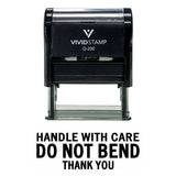 Handle With Care Do Not Bend Self Inking Rubber Stamp