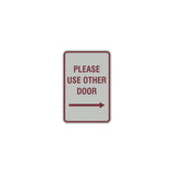 Signs ByLITA Portrait Round Please Use Other Door Right Arrow Sign