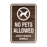 Signs ByLITA Portrait Round No Pets Allowed Except Service Animals Sign