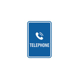 Portrait Round Telephone Sign With Adhesive Tape