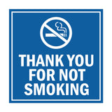 Signs ByLITA Square Thank You For Not Smoking Sign with Adhesive Tape, Mounts On Any Surface, Weather Resistant, Indoor/Outdoor Use