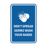 Signs ByLITA Portrait Round Don't Spread Germs Wash Your Hands Sign